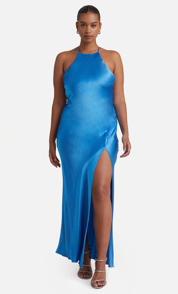 LOREN HALTER MIDI DRESS - MID BLUE