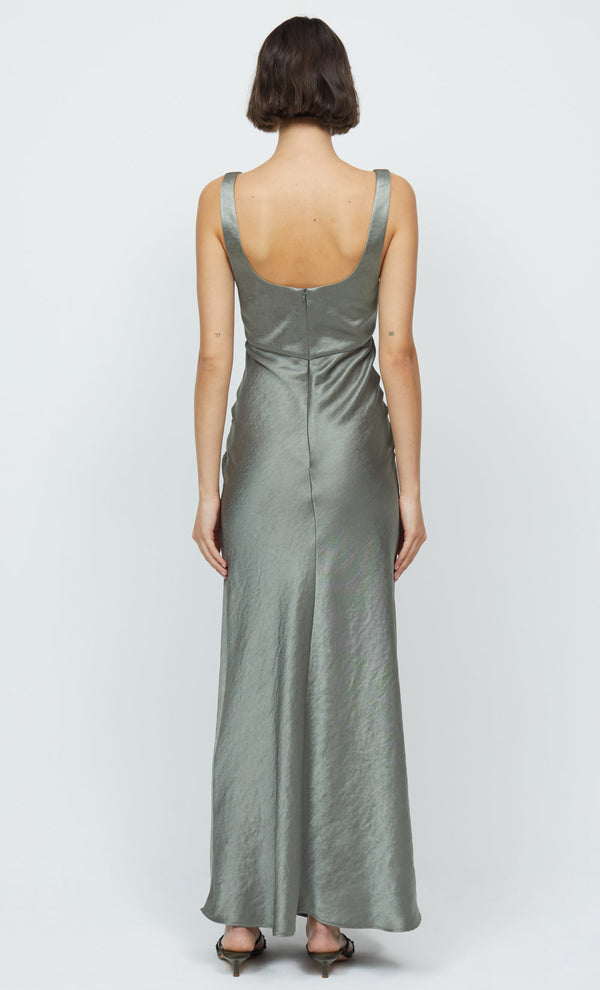 NADIA V MAXI DRESS - DARK OLIVE