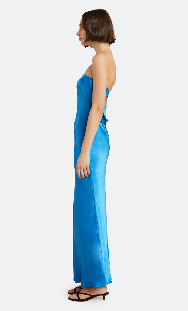 MOON DANCE STRAPLESS DRESS - MID BLUE