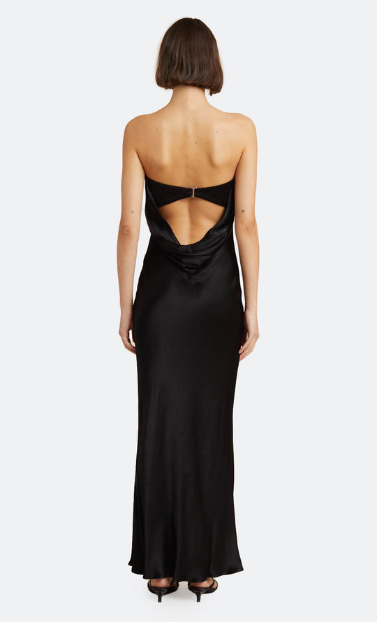 moon dance strapless dress black 280.00