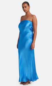 MOON DANCE STRAPLESS DRESS - MID BLUE