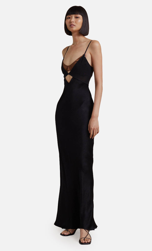 HEATHER MAXI DRESS - BLACK/CHOC