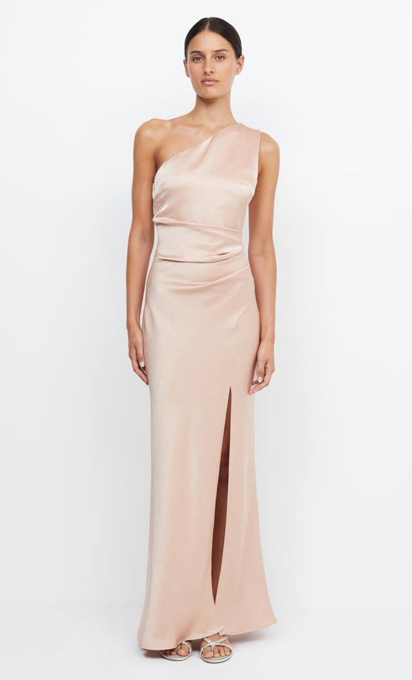 Dreamer Asym One Shoulder Bridesmaid Dress in Blush Pink by Bec + Bridge