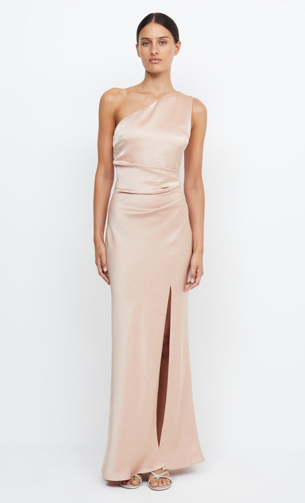 Dreamer Asym One Shoulder Bridesmaid Dress in Blush Pink by Bec + Bridge