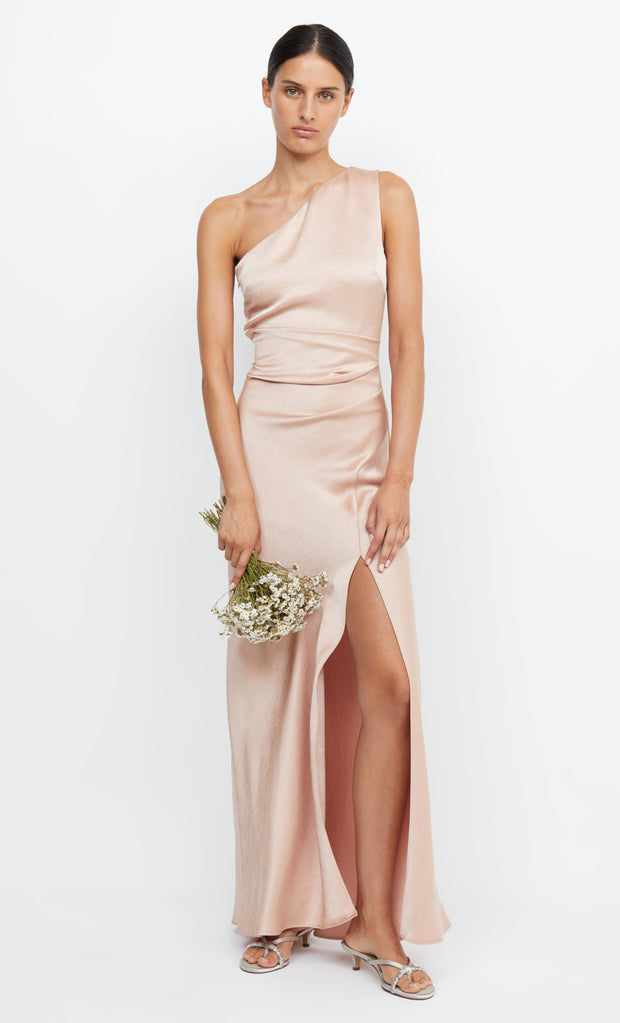 Dreamer Asym One Shoulder Bridesmaid Dress in Blush Pink by Bec + Bridge