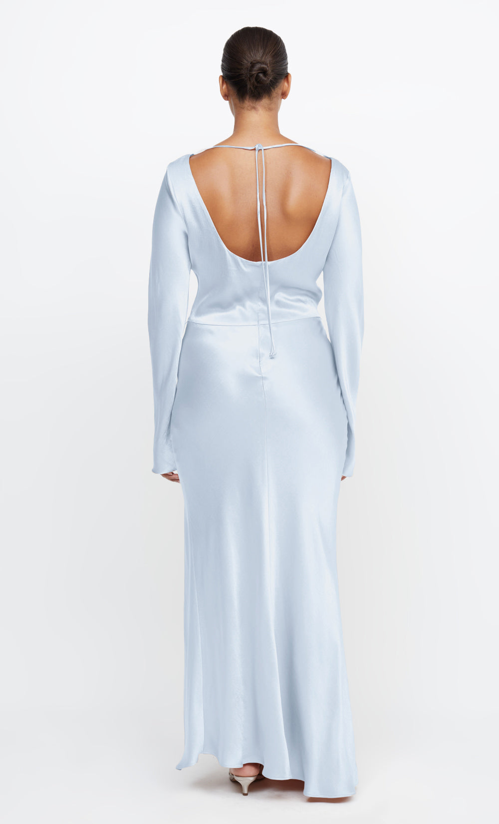 moon dance long sleeve maxi dress - dusty blue $330.00