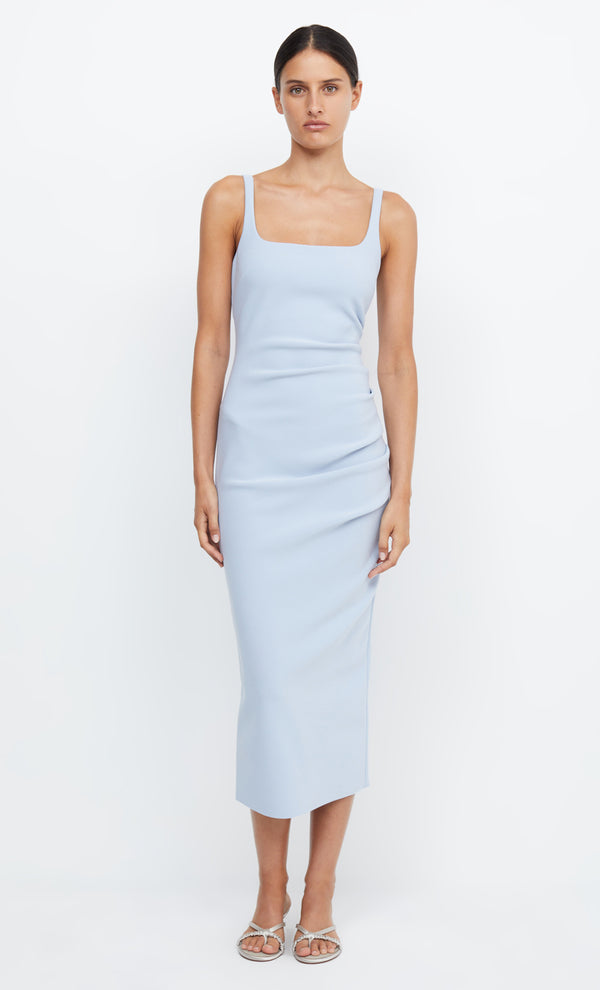 Be Mine Square Neck Dusty Blue Midi Dress for Bridesmaid by Bec + Bridge