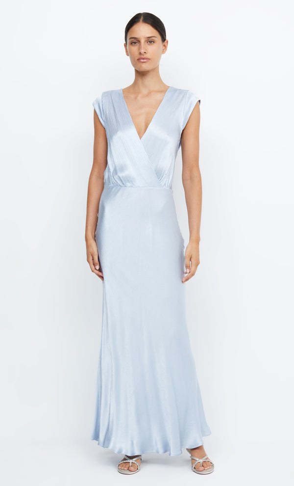 Moon Dance Maxi Dress in Dusty Blue Silk Bridesmaid Dress by Bec + Bridge