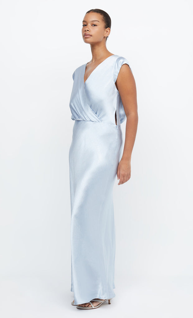 Moon Dance Maxi Dress in Dusty Blue Silk Bridesmaid Dress by Bec + Bridge