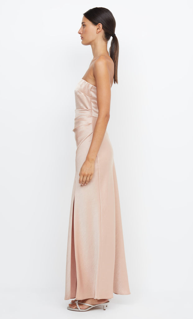 Dreamer Strapless Maxi Bridesmaid Dress in Rose Gold by Bec + Bridge