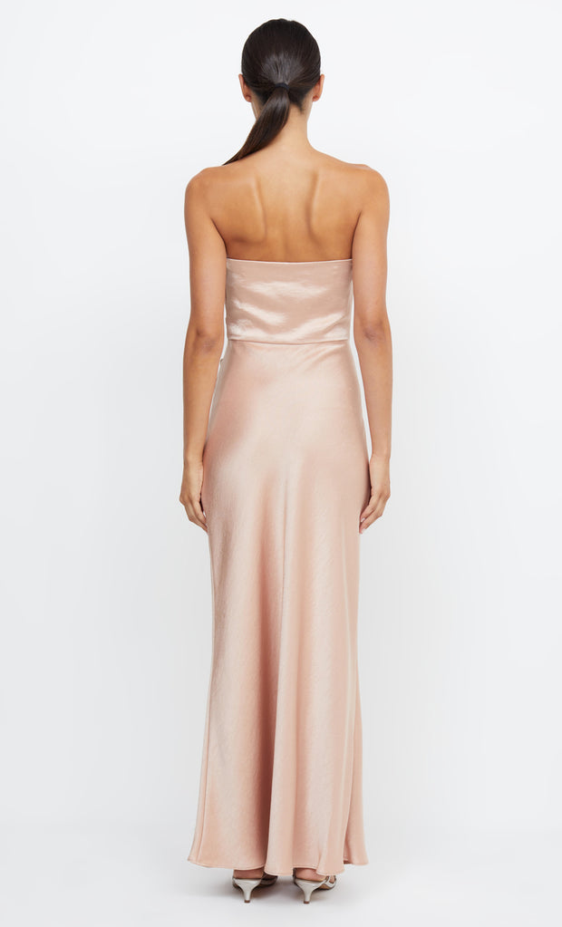 Dreamer Strapless Maxi Bridesmaid Dress in Rose Gold by Bec + Bridge