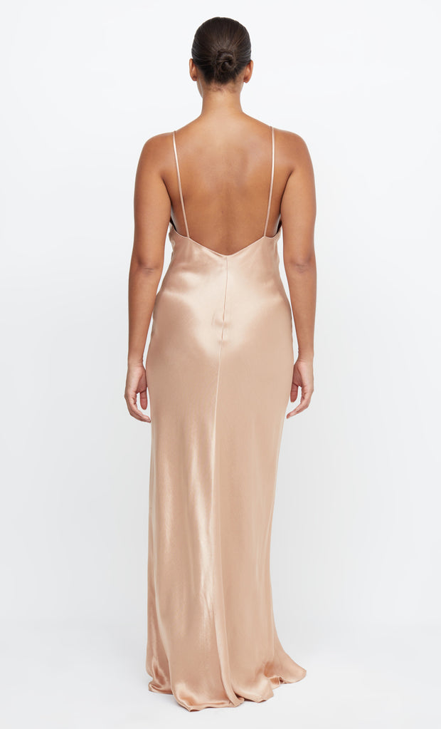 Moon Dance V Neck Bridesmaids Dress in Rose Gold by Bec + Bridge