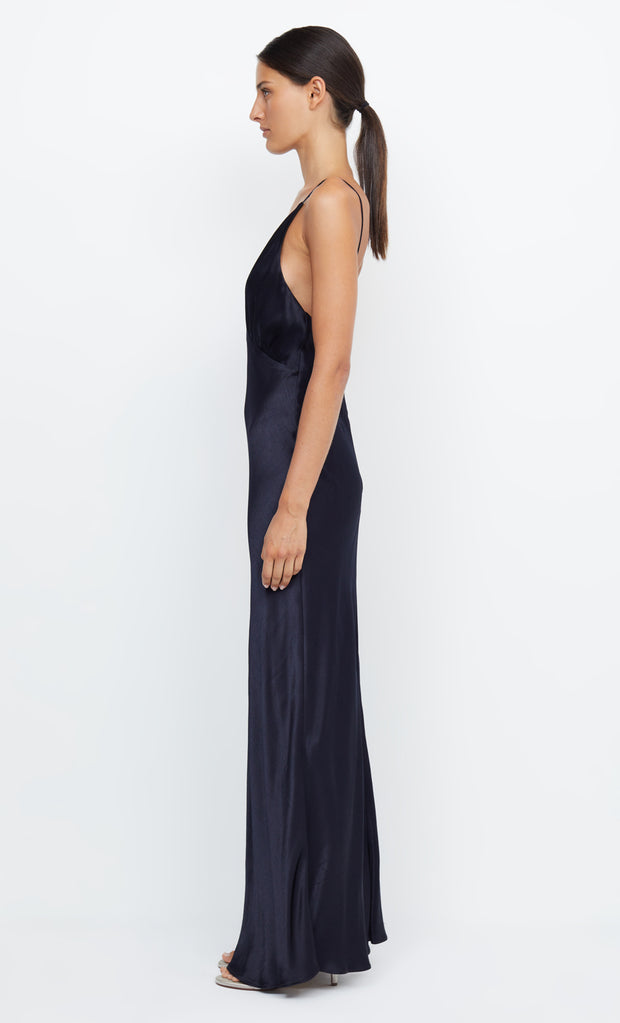 Moon Dance V Neck Formal Bridesmaid Maxi Dress in Ink Navy by Bec + Bridge