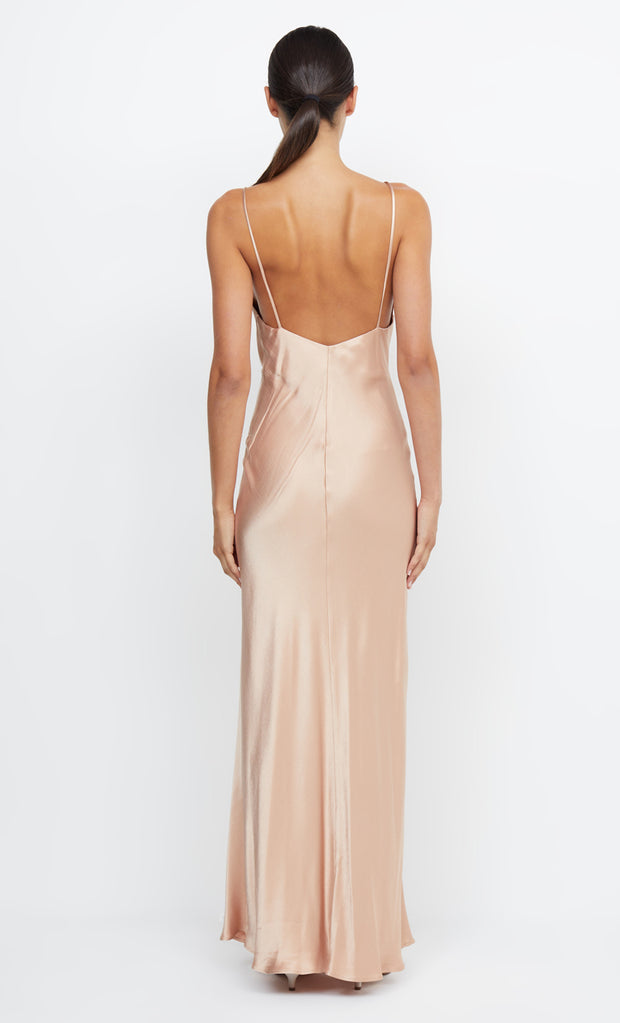 Moon Dance V Neck Bridesmaids Dress in Rose Gold by Bec + Bridge