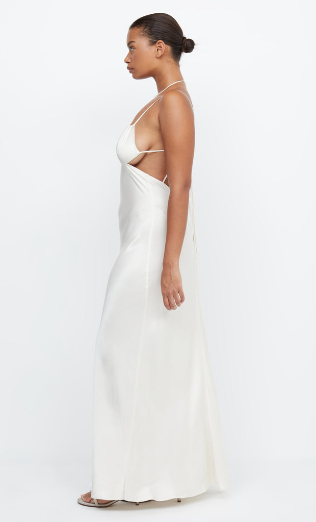 ADORE TIE MAXI DRESS - CREAM