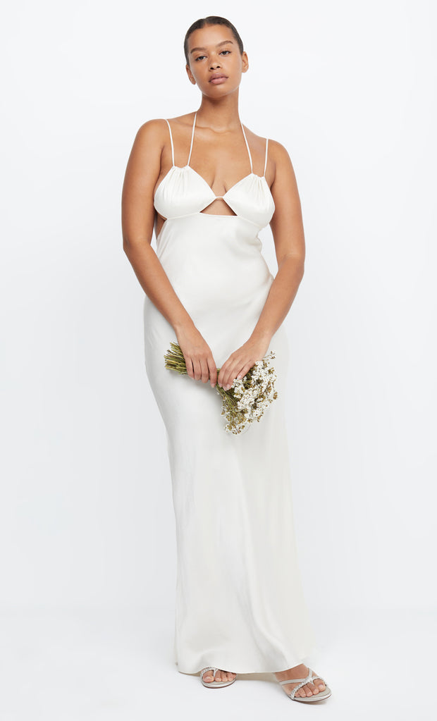 ADORE TIE MAXI DRESS - CREAM