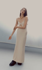 EFFIE KNIT KEY MAXI DRESS - SHELL