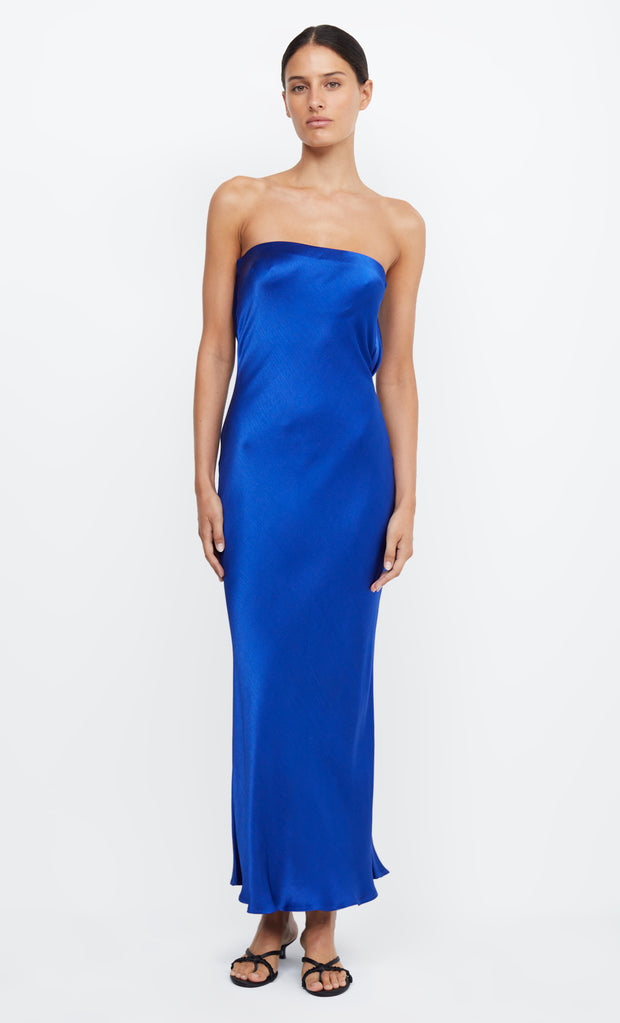 MOON DANCE STRAPLESS DRESS - MEDITERRANEAN BLUE