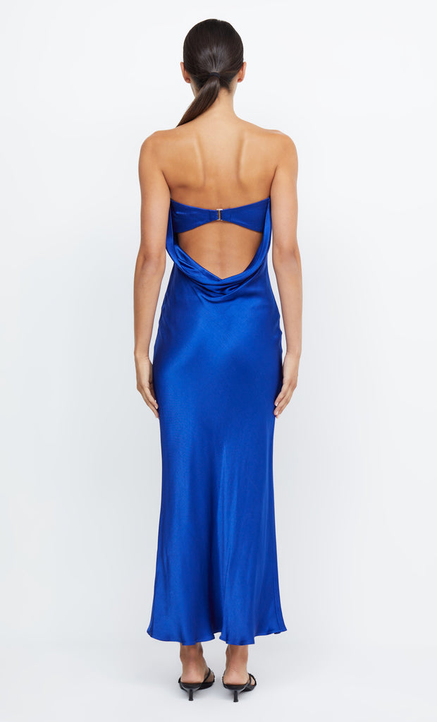 MOON DANCE STRAPLESS DRESS - MEDITERRANEAN BLUE