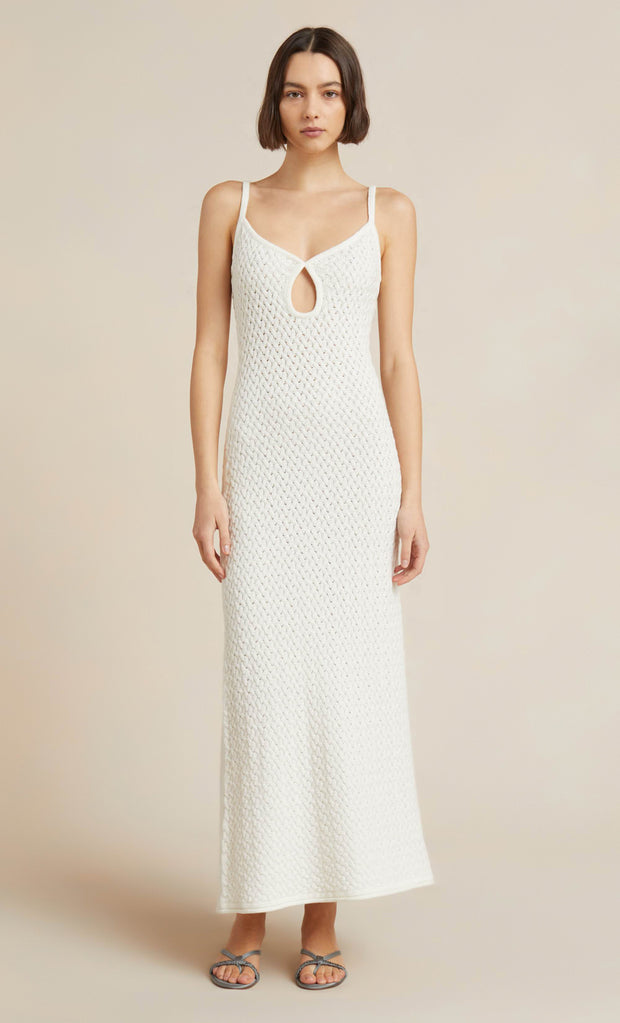 EFFIE KNIT KEY MAXI DRESS - IVORY