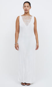 TILDA V NECK KNIT MAXI DRESS - IVORY