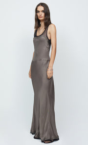 EVANGELINE MAXI DRESS - PEWTER/BLACK