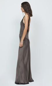 EVANGELINE MAXI DRESS - PEWTER/BLACK