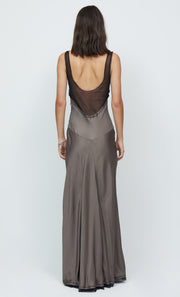 EVANGELINE MAXI DRESS - PEWTER/BLACK