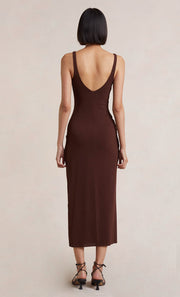 YASMIN MIDI DRESS - COGNAC