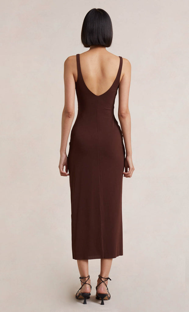 YASMIN MIDI DRESS - COGNAC