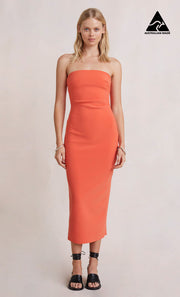 CECILY MIDI DRESS - BLOOD ORANGE