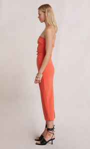 CECILY MIDI DRESS - BLOOD ORANGE