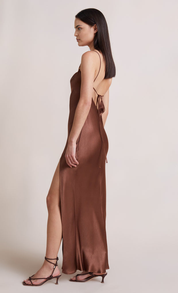 ANNIKA COWL MAXI DRESS - CHOCOLATE