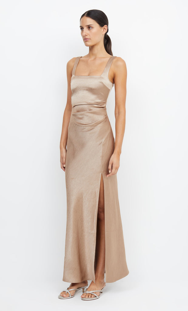 THE DREAMER SQUARE NECK DRESS - GOLDEN