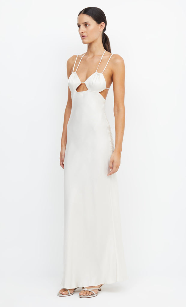 ADORE TIE MAXI DRESS - CREAM