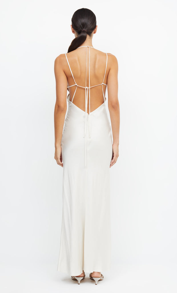 ADORE TIE MAXI DRESS - CREAM