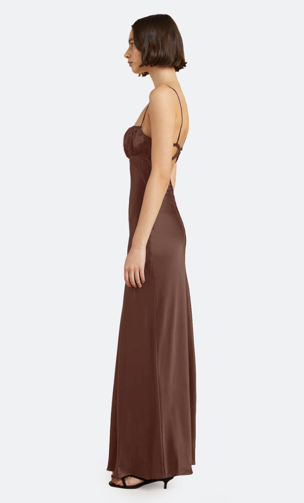 AMBER MAXI DRESS - CHOCOLATE