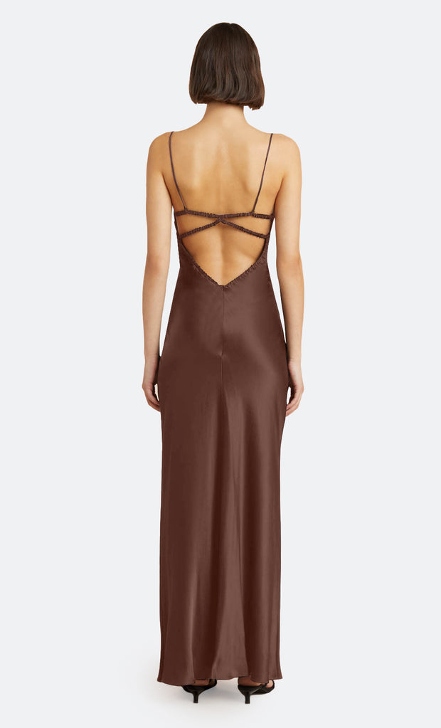 AMBER MAXI DRESS - CHOCOLATE