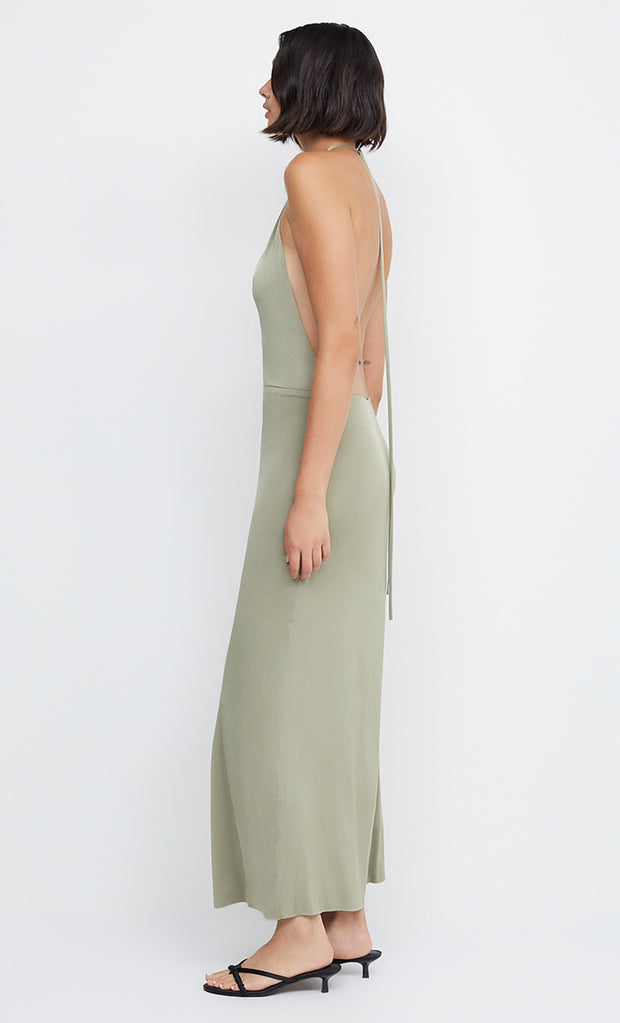 ARIEL HALTER MAXI DRESS - SAGE