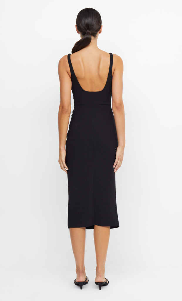 Karina Tuck Midi Formal Bridesmaid Dress in Black by Bec + Bridge