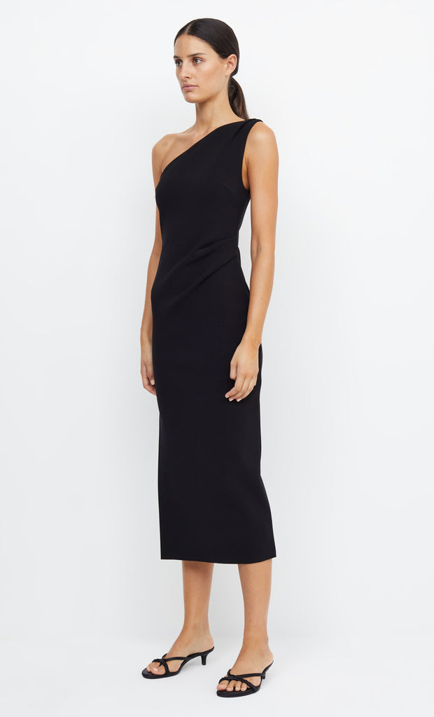 Be Mine Asym Midi Formal Bridemaids Dress in Black by Bec + Bridge