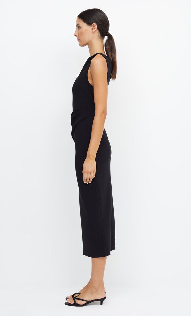 Be Mine Asym Midi Formal Bridemaids Dress in Black by Bec + Bridge