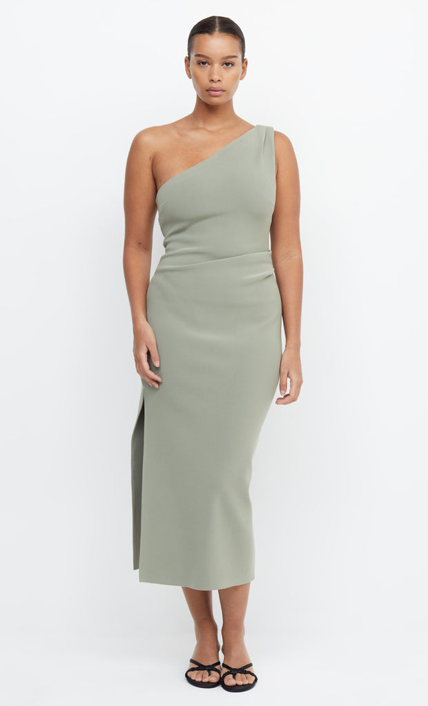 Be Mine Asym Formal Midi Bridesmaid Dress in Sage Green by Bec + Bridge