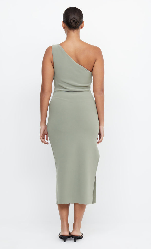 Be Mine Asym Formal Midi Bridesmaid Dress in Sage Green by Bec + Bridge