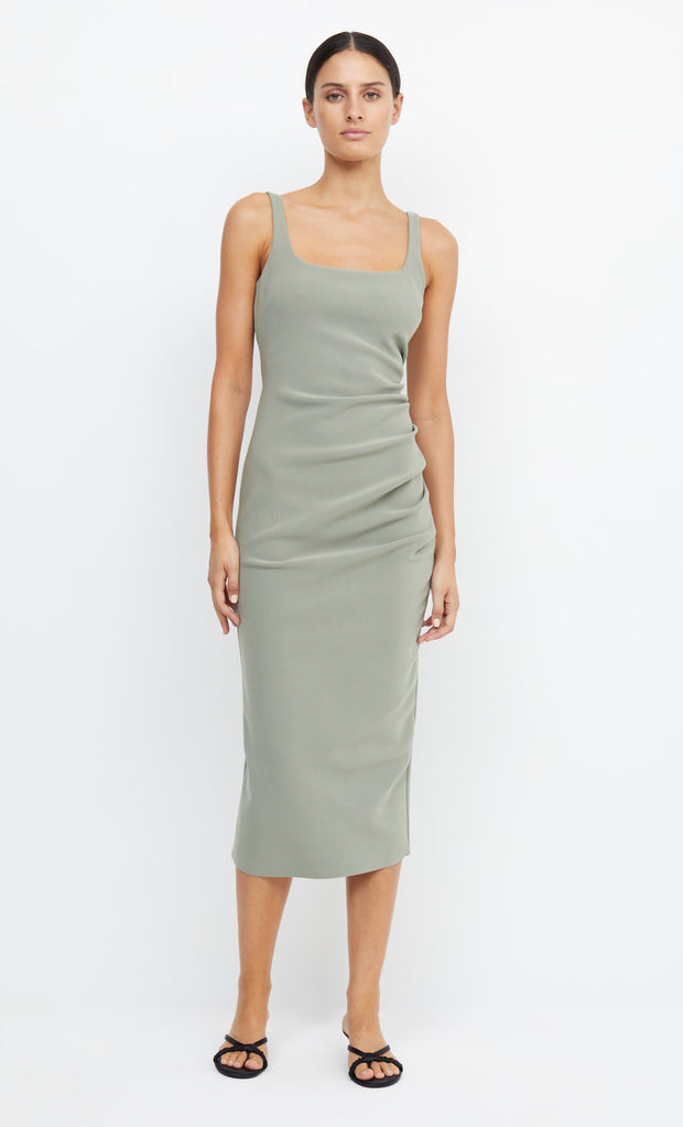 Be Mind Square Neck Bonded Formal Bridesmaid Dress in Sage Green by Bec + Bridge