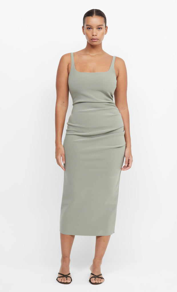 BE MINE SQUARE NECK DRESS - SAGE