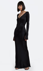 MALYKA L/S MAXI DRESS - BLACK