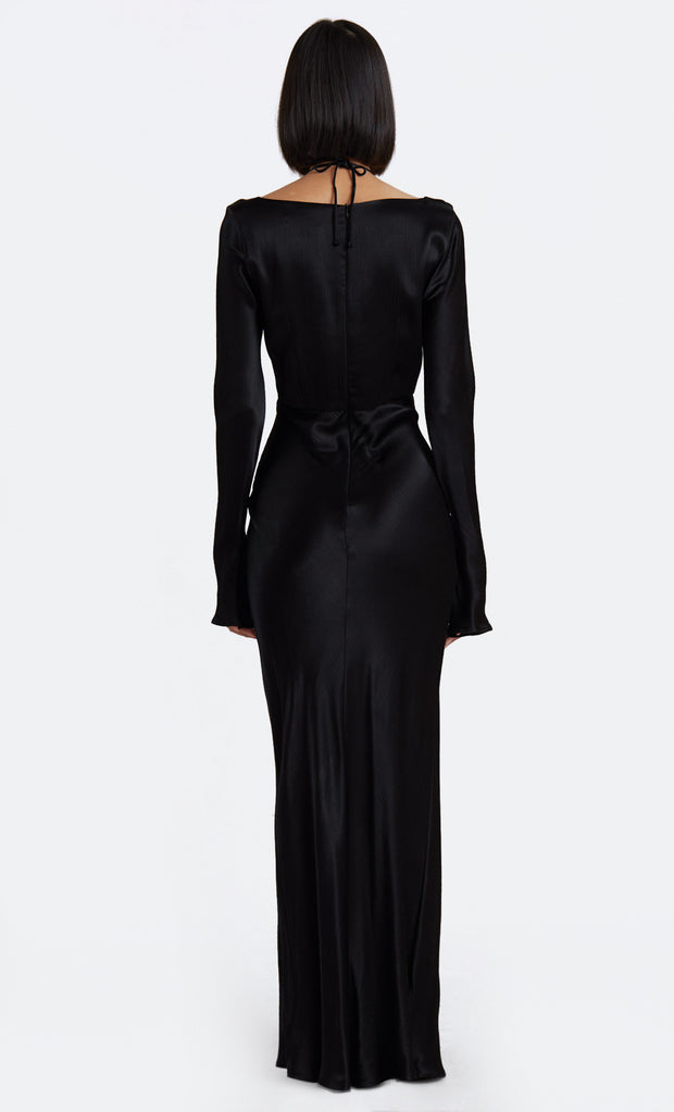 MALYKA L/S MAXI DRESS - BLACK