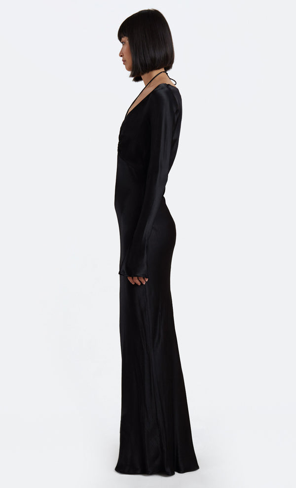 MALYKA L/S MAXI DRESS - BLACK