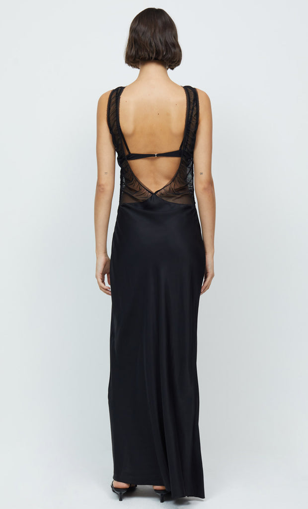 NAOMI SPLIT MAXI DRESS - BLACK